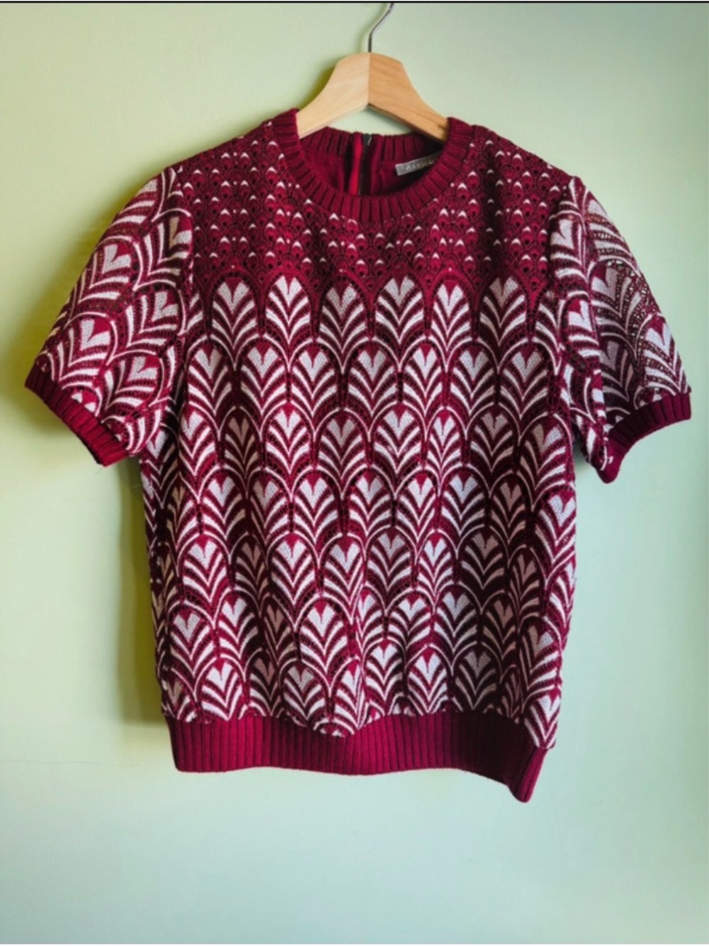 Anthropologie Danielrainn sweater-Excellent Condition Jacquard Short-Sleeve M